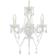 Chandelier with beads white round 3 x E14 - Chandelier