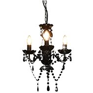 Chandelier with beads black round 3 x E14 - Chandelier