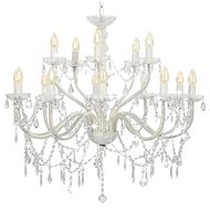 Chandelier 2 tier white 15 x bulb E14 - Chandelier