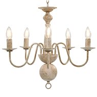Chandelier with patina white 5 x bulb E14 - Chandelier