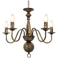 Chandelier with patina black 5 x bulb E14 - Chandelier