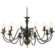 Chandelier with patina black 12 x bulb E14 - Chandelier