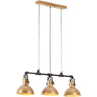 Industrial hanging chandelier iron and solid mangrove brass E27 - Chandelier