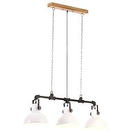 Industrial hanging chandelier iron and solid mangrove white E27 - Chandelier
