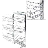 3 tier pull-out kitchen wire basket silver 47 x 25 x 56 cm - Storage Bin