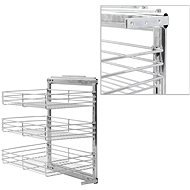 3 tier pull-out kitchen wire basket silver 47 x 35 x 56 cm - Storage Basket