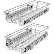 Pull-out wire baskets 2 pcs silver 300 mm - Storage Bin