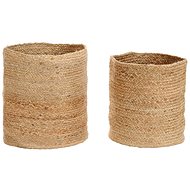 Handmade set of 2 natural jute baskets - Storage Bin
