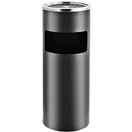 Hotel waste bin with ashtray 30 L steel grey 51089 - Rubbish Bin