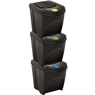 Stackable waste bins 3 pcs anthracite 75 l 316184 - Rubbish Bin