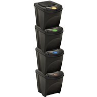 Stackable waste bins 4 pcs anthracite 100 l 316185 - Rubbish Bin