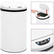 Waste bin with automatic sensor 40 L carbon steel white 322711 - Rubbish Bin