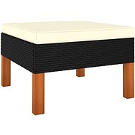 Ottoman polyrattan and solid eucalyptus wood 315761 - Footstool