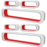 Wall shelves cube 6 pcs red and white 275976 - Shelf