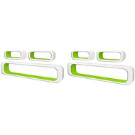 Wall cube shelves 6 pcs green-white 275977 - Shelf