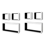 Wall cube shelves black and white 6 pcs 275978 - Shelf