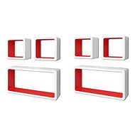 Wall shelves cube 6 pcs white and red 275979 - Shelf