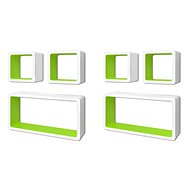 Wall shelves cube 6 pcs white and green 275980 - Shelf