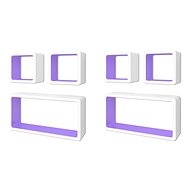 Wall shelves cube 6 pcs white and purple 275981 - Shelf