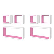Wall shelves cube 6 pcs white and pink 275982 - Shelf