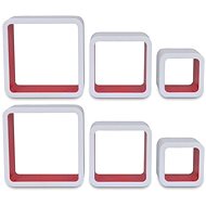 Wall cube shelves 6 pcs white and red 275984 - Shelf