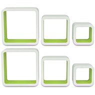 Wall cube shelves 6 pcs white and green 275985 - Shelf