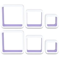 Wall shelves cube 6 pcs white and purple 275986 - Shelf