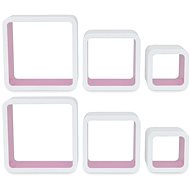 Wall shelves cube 6 pcs white and pink 275987 - Shelf