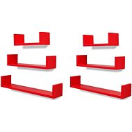 Wall shelves 6 pcs red 275990 - Shelf