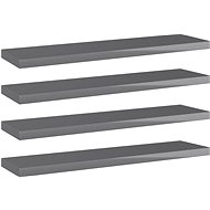Additional shelves 4 pcs grey high gloss 40x10x1,5 cm chipboard 805136 - Shelf