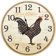 Wall clock with hen multicoloured 60 cm MDF 325184 - Wall Clock