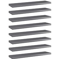 Additional shelves 8 pcs grey high gloss 40x10x1,5 cm chipboard 805137 - Shelf