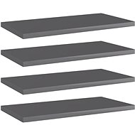 Additional shelves 4 pcs grey high gloss 40x20x1,5 cm chipboard 805152 - Shelf