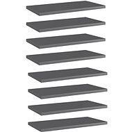 Additional shelves 8 pcs grey high gloss 40x20x1,5 cm chipboard 805153 - Shelf