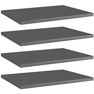 Additional shelves 4 pcs grey high gloss 40x30x1,5 cm chipboard 805168 - Shelf