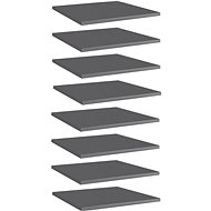 Additional shelves 8 pcs grey high gloss 40x40x1,5 cm chipboard 805185 - Shelf