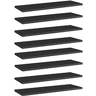 Additional shelves 8 pcs black high gloss 60x20x1,5 cm chipboard 805231 - Shelf
