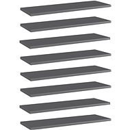 Additional shelves 8 pcs grey high gloss 60x20x1,5 cm chipboard 805233 - Shelf