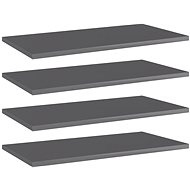 Additional shelves 4 pcs grey high gloss 60x30x1,5 cm chipboard 805248 - Shelf