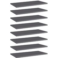 Additional shelves 8 pcs grey high gloss 60x30x1,5 cm chipboard 805249 - Shelf