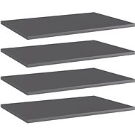 Additional shelves 4 pcs grey high gloss 60x40x1,5 cm chipboard 805264 - Shelf