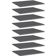 Additional shelves 8 pcs grey high gloss 60x50x1,5 cm chipboard 805281 - Shelf