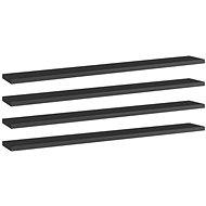 Additional shelves 4 pcs black high gloss 80x10x1,5 cm chipboard 805294 - Shelf