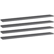 Additional shelves 4 pcs grey high gloss 80x10x1,5 cm chipboard 805296 - Shelf