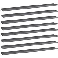 Additional shelves 8 pcs grey high gloss 80x10x1,5 cm chipboard 805297 - Shelf