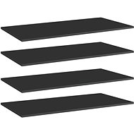 Additional shelves 4 pcs black high gloss 80x30x1,5 cm chipboard 805326 - Shelf