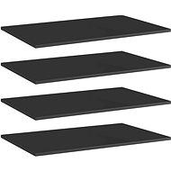 Additional shelves 4 pcs black high gloss 80x50x1,5 cm chipboard 805358 - Shelf