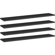 Additional shelves 4 pcs black high gloss 100x20x1,5cm chipboard 805390 - Shelf