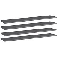 Additional shelves 4 pcs grey high gloss 100x20x1,5 cm chipboard 805392 - Shelf