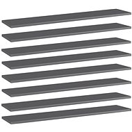Additional shelves 8 pcs grey high gloss 100x20x1,5 cm chipboard 805393 - Shelf